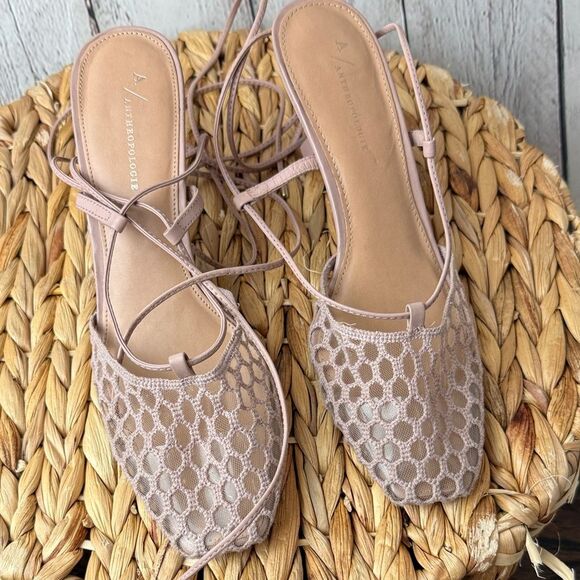 Anthropologie Maeve Caged Ankle-Wrap Lace Up Heels Size 40/9 - Picture 2 of 10